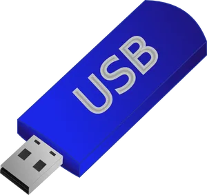 Blue U S B Flash Drive Graphic PNG image