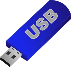 Blue U S B Flash Drive Icon PNG image
