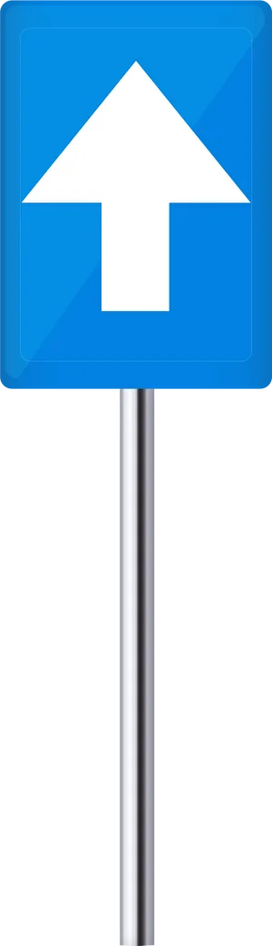 Blue Upward Arrow Traffic Sign PNG