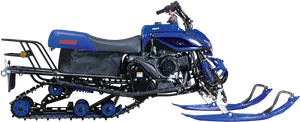 Blue_ Utility_ Snowmobile_ Side_ View PNG image
