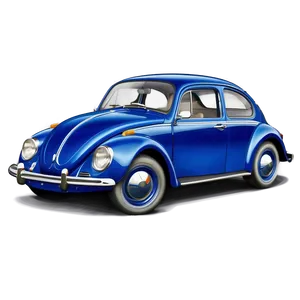 Blue Volkswagen Beetle Illustration Png 06292024 PNG image