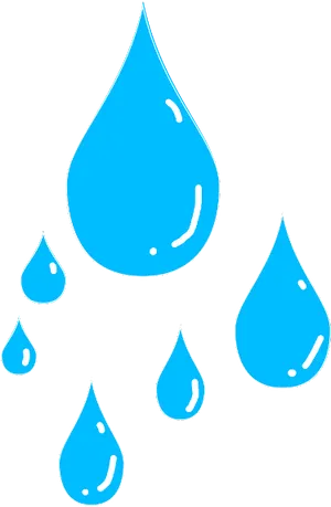 Blue Water Drops Illustration PNG image