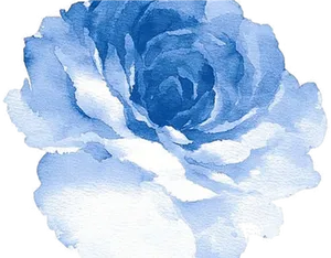 Blue Watercolor Rose Artwork PNG image