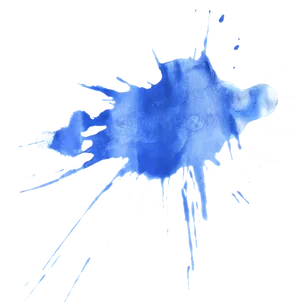 Blue Watercolor Splashon Dark Background.png PNG
