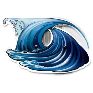 Blue Wave Sticker Png 05252024 PNG image