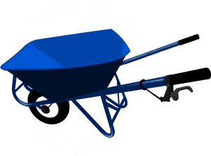 Blue Wheelbarrow With Brakes Vector Illustration PNG image