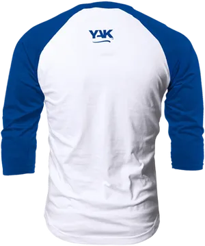 Blue White Long Sleeve Y A K Shirt PNG image