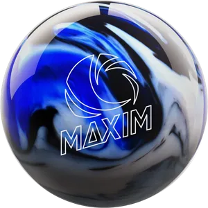 Blue White Maxim Bowling Ball PNG image