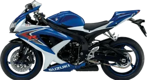 Blue White Suzuki Sportbike PNG image