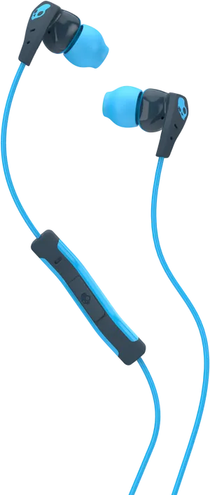 Blue Wireless Earphones Isolated PNG image