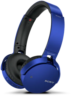 Blue Wireless Over Ear Headphones PNG image