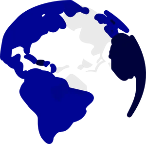 Blue World Map Silhouette PNG image