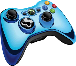 Blue Xbox360 Controller PNG image