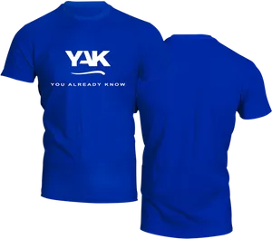 Blue Y A K Tshirt Design PNG image