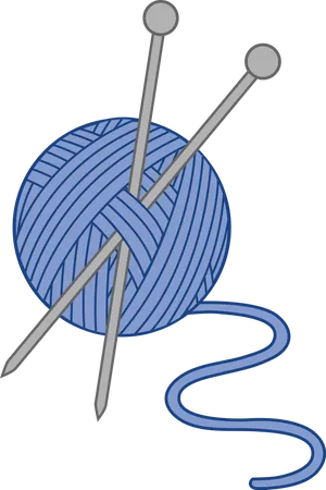 Blue Yarnand Knitting Needles PNG image