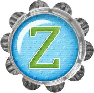 Blue Z Bottle Cap Design PNG image