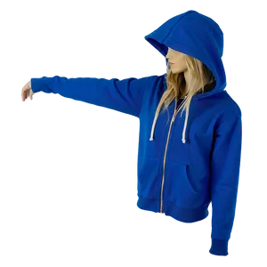 Blue Zip Up Hoodie PNG Sfk56