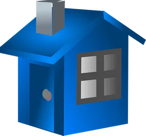 Blue3 D House Icon