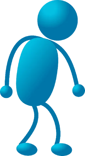 Blue3 D Stick Figure Standing PNG image