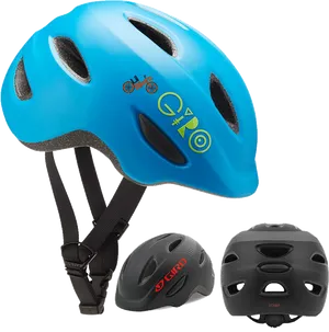 Blueand Black Bicycle Helmets PNG image