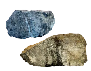 Blueand Brown Mineralson Black Background PNG image