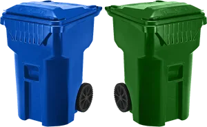 Blueand Green Wheelie Bins PNG