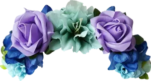 Blueand Purple Floral Arrangement PNG image