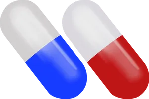 Blueand Red Capsules Illustration PNG
