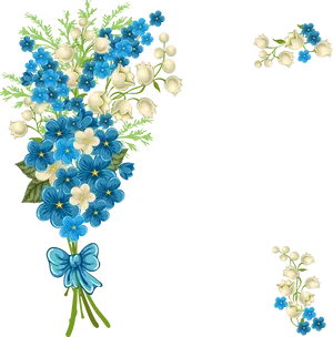 Blueand White Floral Arrangement PNG