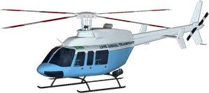 Blueand White Helicopter Isolatedon Black PNG image
