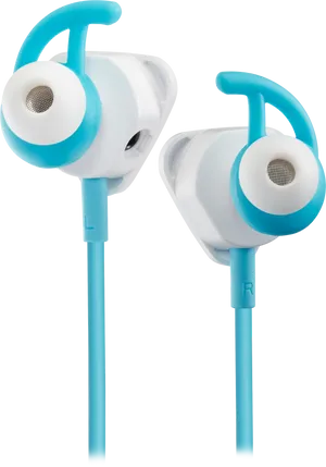 Blueand White Sport Earbuds PNG image