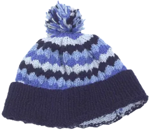 Blueand White Winter Hat PNG image