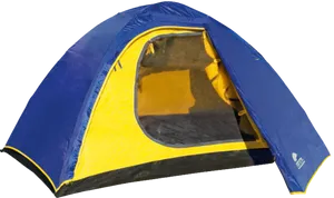 Blueand Yellow Camping Tent PNG image
