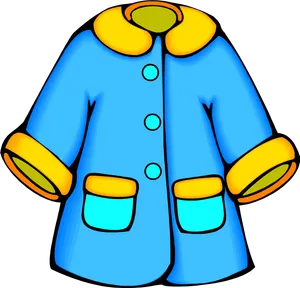 Blueand Yellow Cartoon Coat PNG image
