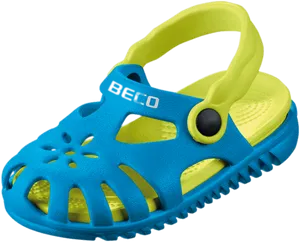 Blueand Yellow Childrens Sandal PNG image