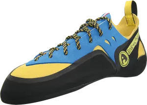 Blueand Yellow Climbing Shoe PNG image