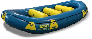 Blueand Yellow Inflatable Raft PNG image