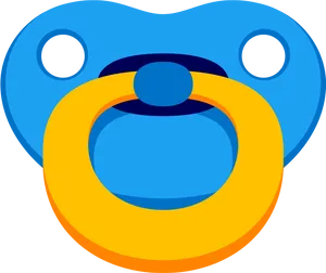 Blueand Yellow Pacifier Graphic PNG