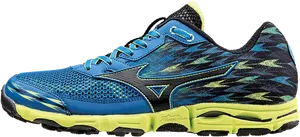 Blueand Yellow Running Shoe PNG