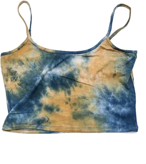 Blueand Yellow Tie Dye Crop Top.png PNG