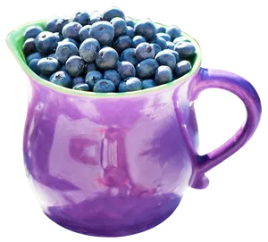 Blueberriesin Purple Cup PNG image