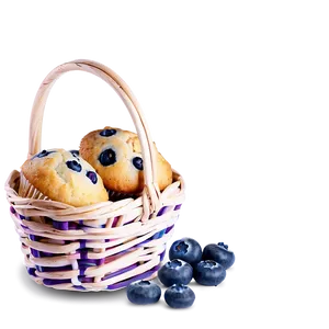 Blueberry Muffins Basket PNG 05212024