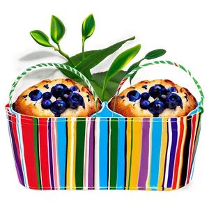 Blueberry Muffins Basket PNG 05212024