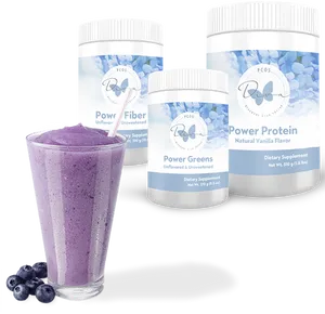 Blueberry Smoothie Supplements Display PNG image