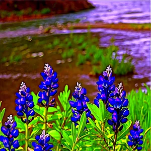 Bluebonnet By The River Png 37 PNG image