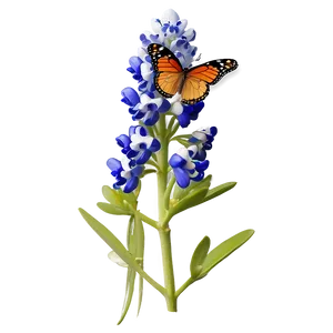 Bluebonnet With Butterfly PNG Agx61