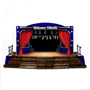 Blues Concert Stage Setting PNG 82