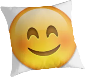 Blushing Emoji Pillow Design PNG image