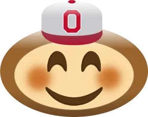 Blushing Emoji With Cap PNG image