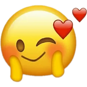 Blushing Emojiwith Hearts PNG image